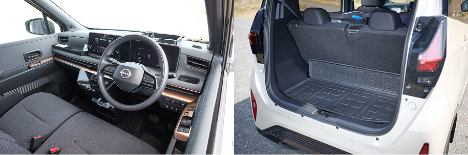 購入の決め手にもなった広々した室内空間。後席にチャイルドシートを装着した状態でもラゲッジルームには余裕があります