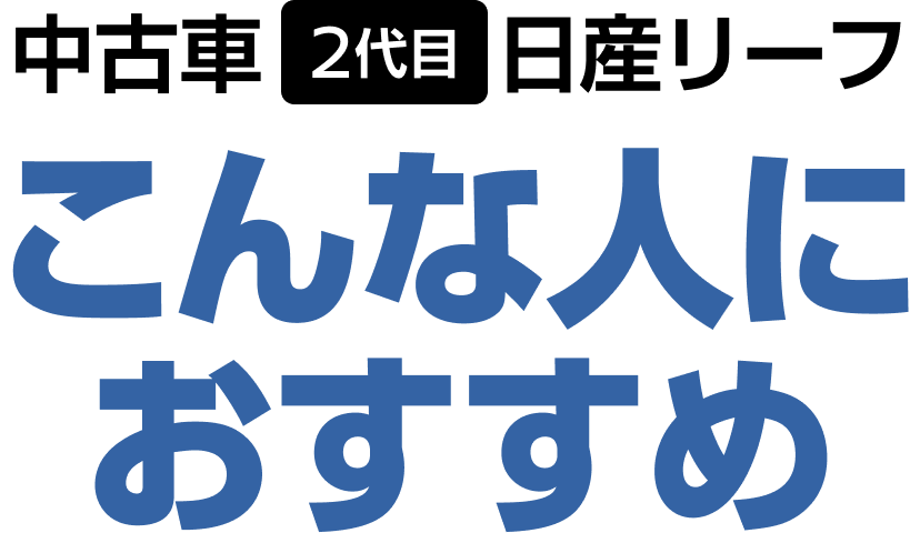 中古車 2代目日産リーフ こんな人におすすめ